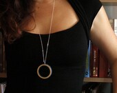 Crochet Wood Pendant - Old Blue - Handmade Pendant By The Spotless Loop - One of a kind piece
