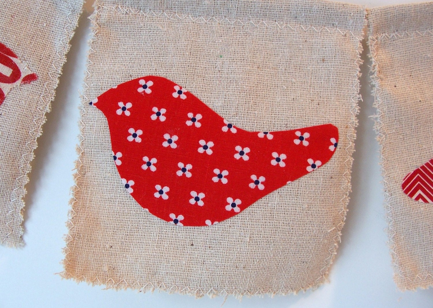 Red Birds Handmade Fabric Bunting Prayer Flags Wall Flags Home Decor Wall Decor Wall Hanging