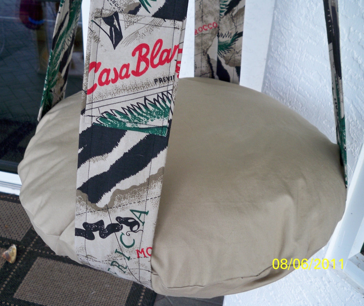 Single Kitty Cloud Cat Bed in Casablanca & Khaki, Hanging Cat Bed