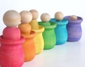 Wood Toy Set -The Original Peek-a-Boo RAINBOW FAMILY- Waldorf- Montessori - Inspired -Educational Pretend Play Set - applenamos Wood Toy Set -The Original Peek-a-Boo RAINBOW FAMILY- Waldorf- Montessori - Inspired -Educational Pretend Play Set - applenamos