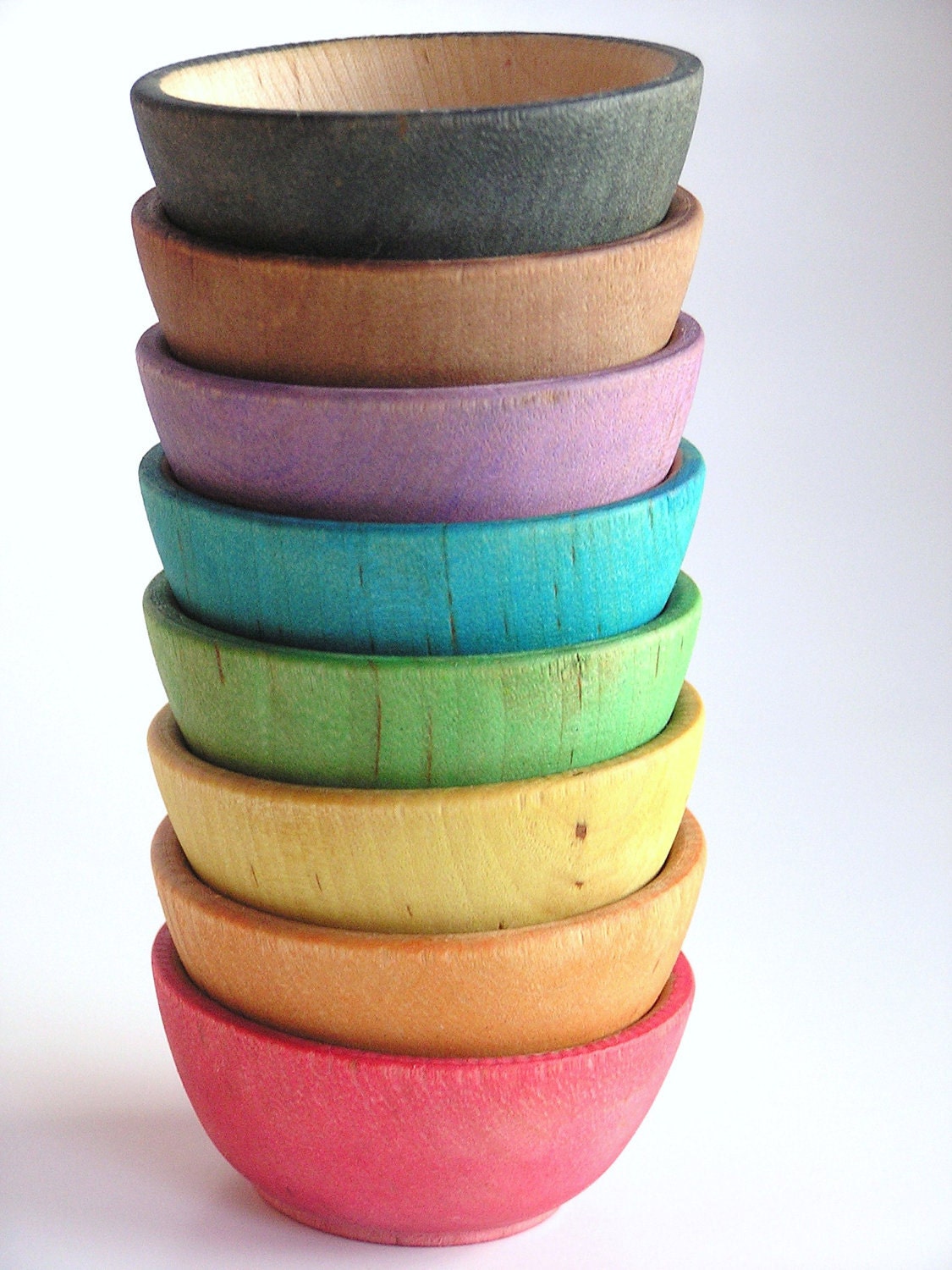 Waldorf-Wood -Rainbow -STACK ME- bowls-