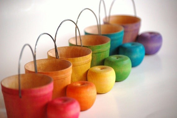 Educational Rainbow Toy- APPLE PICKIN- Waldorf Montessori Autumn Season Etsy Front Page Pick