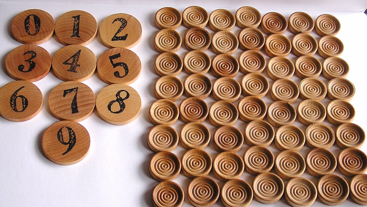 Wooden -Waldorf- Montessori Math-Natural Toy - COUNT ME - Numbers -Stacking- Educational Waldorf- Set