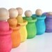 Waldorf Wood Toy Set -Peek-a-Boo Rainbow Family-Educational Pretend Play Set