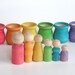 Eco- Friendly-Wood Toy Set -The Original Peek-a-Boo  RAINBOW FAMILY- Waldorf- Montessori - Inspired -Educational Pretend Play Set