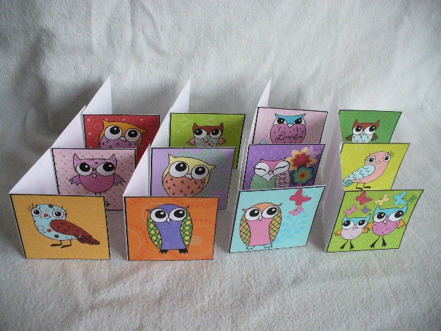 Mini Owl Gift Cards - FREE PERSONALIZING