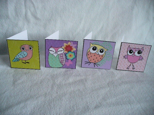 Mini Owl Gift Cards - FREE PERSONALIZING