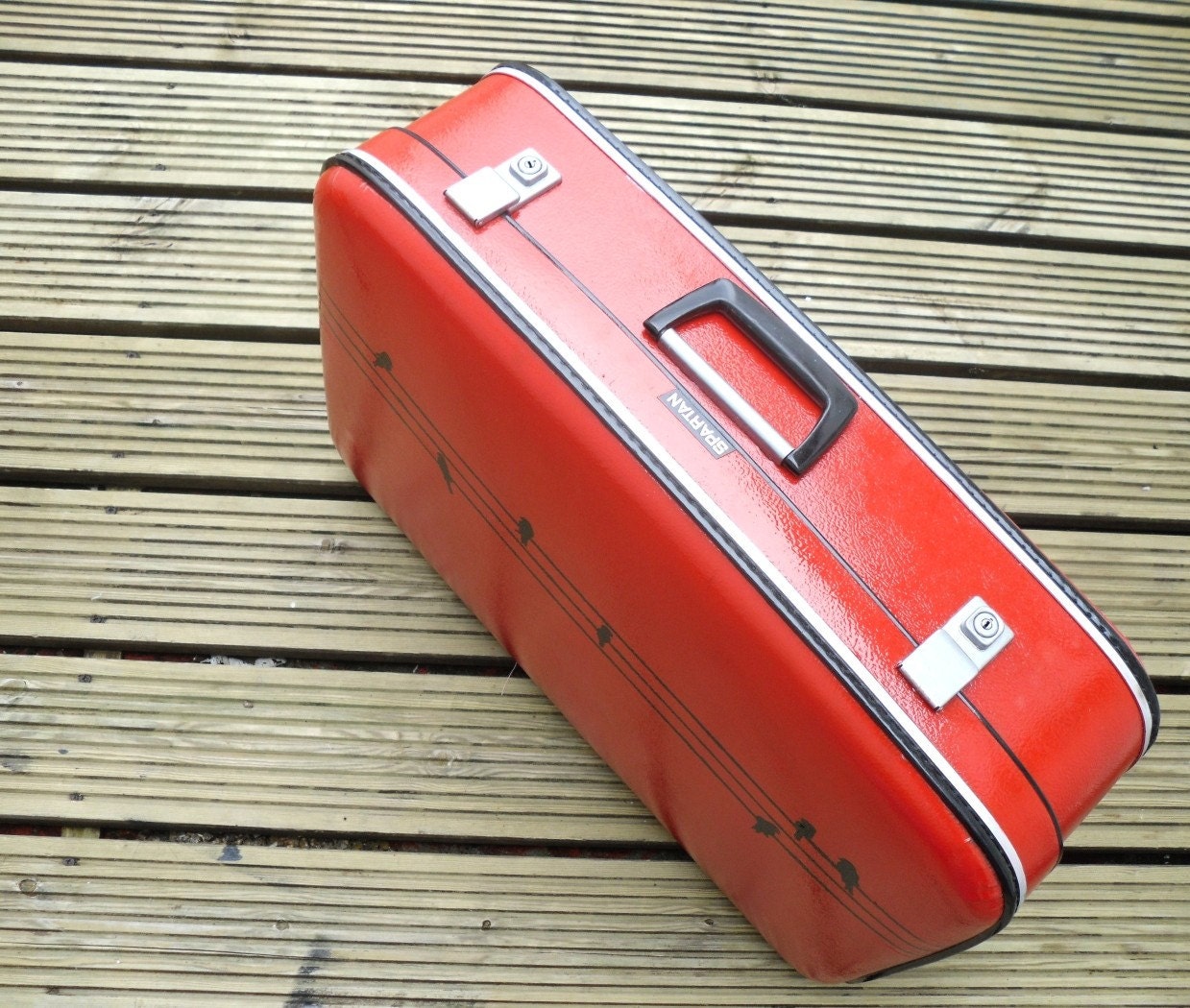 Upcycled Birds On A Wire Suitcase
