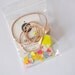 Geometric wooden bead necklace . Neon yellow handpainted