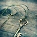 Vintage Owl Key Necklace - Bronze -