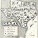 1950s Texas - A Delightfully Amusing ORIGINAL Vintage Picture Map - Fun