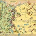 Oregon Map Vintage - ORIGINAL 1930s Vintage Picture Map of Oregon - Ruth Taylor White