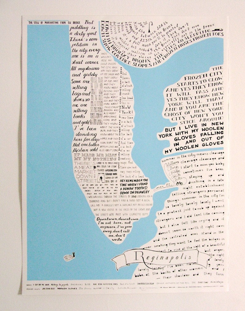 Reginapolis Map - New York city through Regina Spektor lyrics