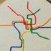 Washington DC Metro Map Embroidery Hoop Art. Hand Embroidered.