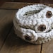 Set of 3 nesting crocheted bowls  vintage buttons