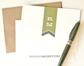 Personalized Note Cards, Personalized Stationery // Father's Day Gift // Set of 10 // MODERN MONOGRAM