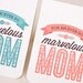 Mother's Day Card // Card for Mom // MARVELOUS MOM