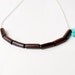 The wooden necklace- necklace with big wooden beads and turquoise vintage flowers
