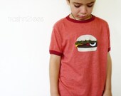 BBQ Cheeseburger Tshirt Boy Cook Out Grill Red Size 6 7 by TrashN2Tees