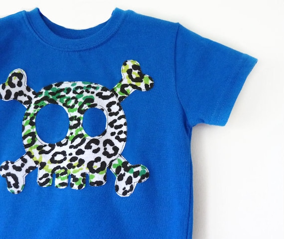 Ready To Ship Christmas Skull & Crossbones Leopard Print Spring Clothing 18m Upcycled by TrashN2Tees