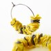 Mustard Yellow Gray Striped Earrings Modern Eco Friendly Jewelery by TrashN2Tees