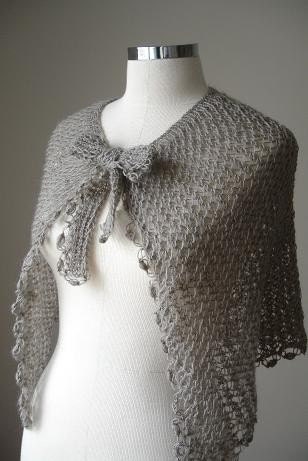 Dark Beige Mohair Capelet, Ready To Ship.