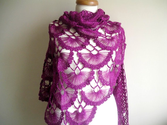 Burgundy Shawl,  Gift For Mom,  Spring Fashion, New Season Burgundy Triangle Shawl By Crochetlab, Mohair, Ready To Ship, Gift for Her