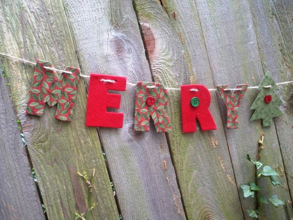 holiday decorations, holiday garland, Merry Christmas sign, recycled banner Il_170x135