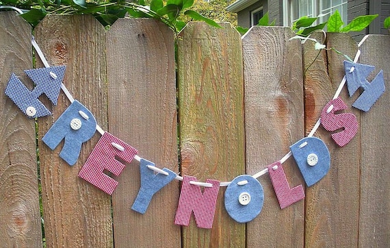 Boy Name Garland - priced per letter, baby shower decoration Il_570xn