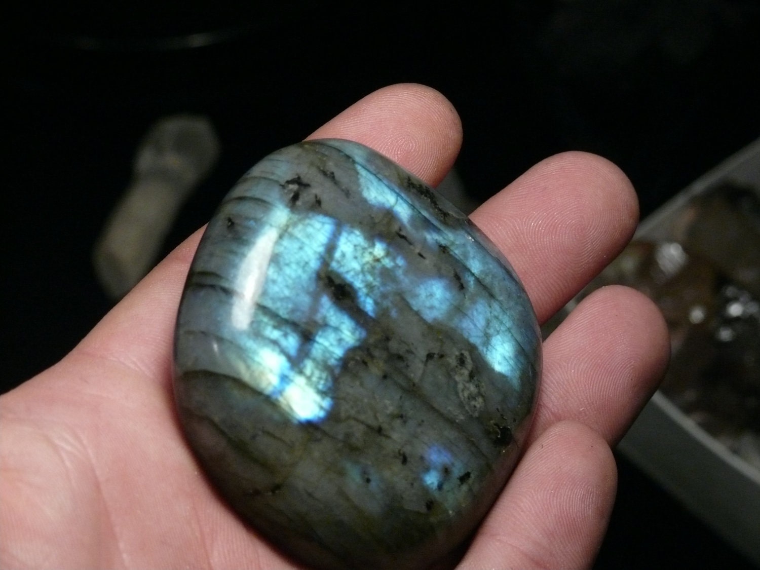 Labradorite Polished Hand Gallet from Madagascar