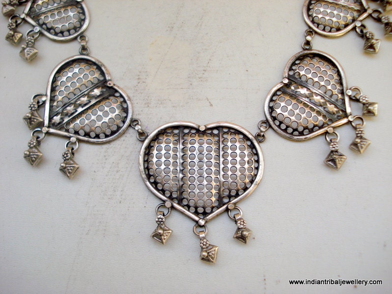 traditional design silver necklace choker handmade jewelry tribal bellydance