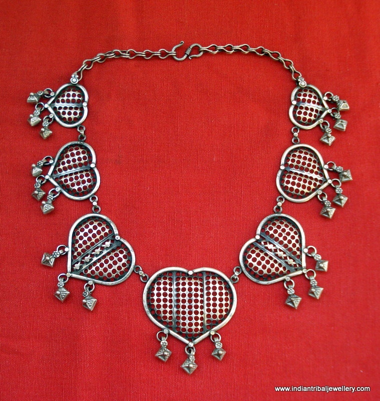traditional design silver necklace choker handmade jewelry tribal bellydance