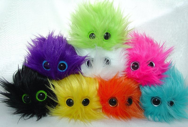 Adopt a MINI MONSTER BARF plushie any furry and fluffy monster your color choice They come in their very own mini monster barf bag