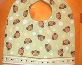Reversible Double-Sided Pocket Bib - Monkey Mania