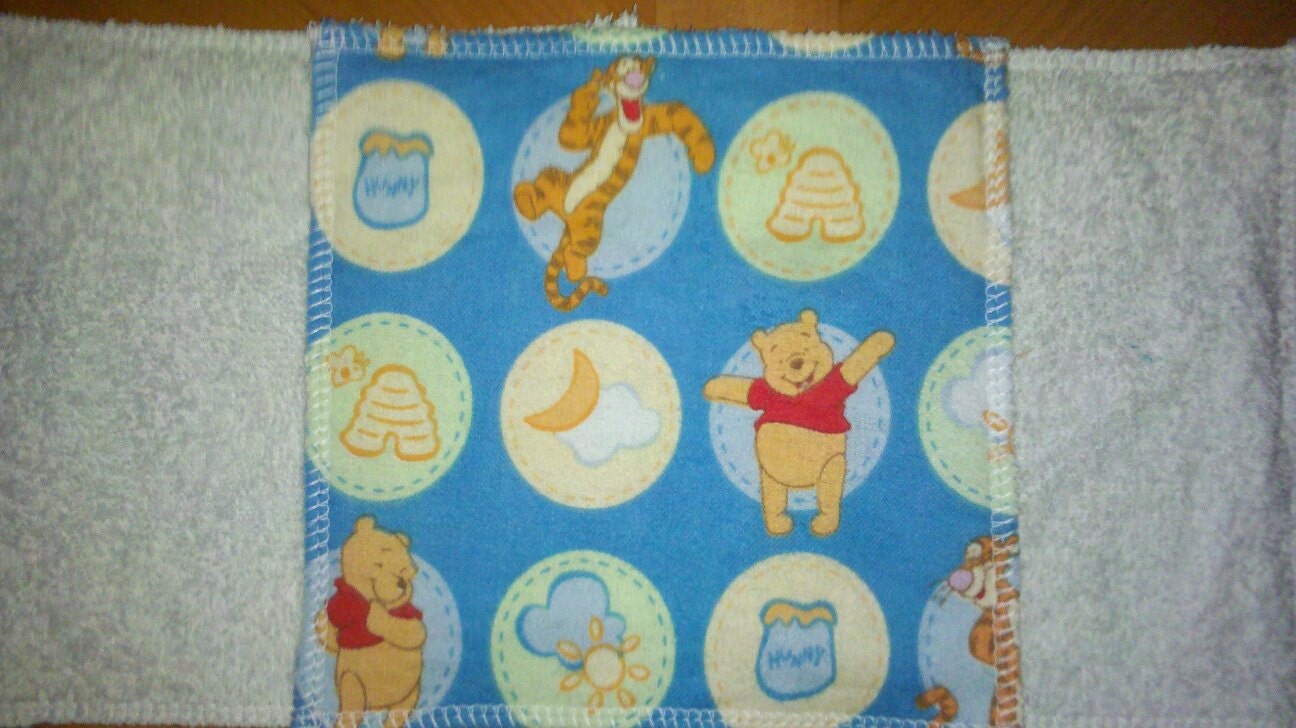 10 Pack Terry and Flannel Baby Wipes or Family Cloth - Winnie the Pooh