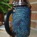 Quilted French Press Coffee Cozy: Black Dot Batik