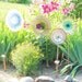 Feminine Garden Art Decoration Glass Plate Flower Upcycled JOY