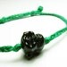 Laughing Buddha Adjustable Bracelet (Black / Green)