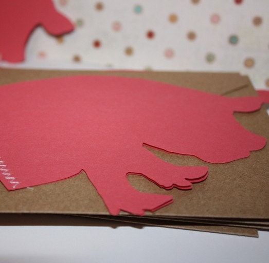 Piggy Stitched note card set