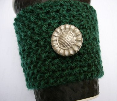 Coffee Cozy, Coffee Sleeve, Gift Bag, Handknit Cozy, Coffee Cosy, Knit Bag