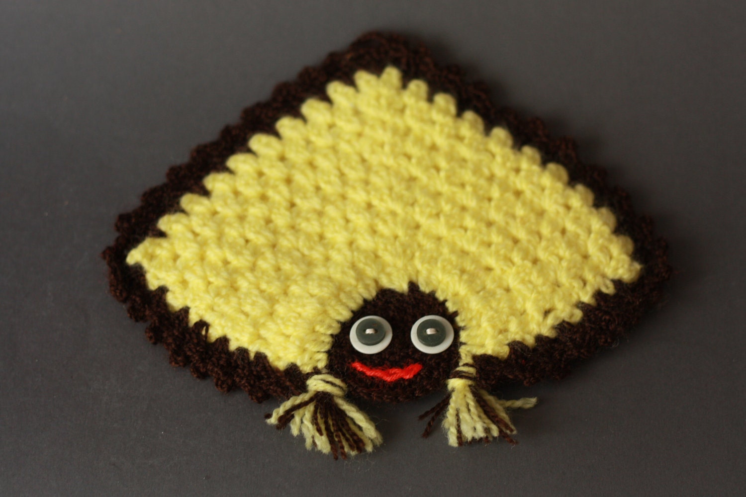 Set of two Whimsical Crocheted Pot Holders Mama and Owl