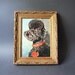 Vintage Oil Painting Portrait of a Black Poodle
