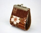 Coin Purse - Coffee Drop - Cotton Fabric with Metal Frame - CottonTimes