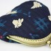 Coin Purse - Jumping Rabbit - Cotton Fabric in Indigo with Metal Frame