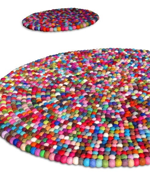 4.5 Gumball YUMMIRug Round Felt Rug 4.5ft
