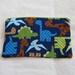 Cute Dinosaurs on Navy Zipper Pouch / Pencil Case / Make Up Bag / Gadget Sack
