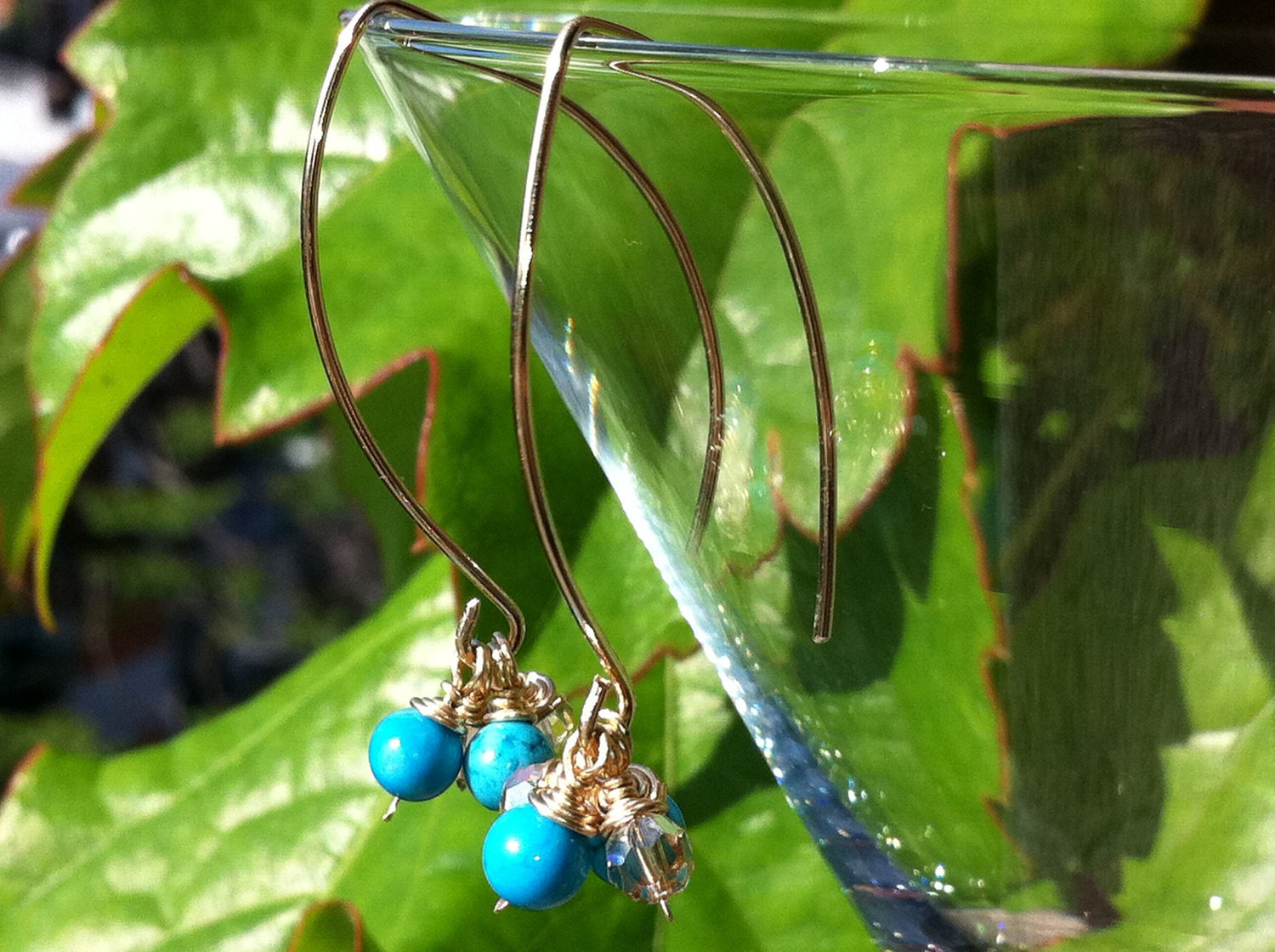 Turquise crystal earrings