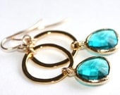 Blue zircon hoop earrings