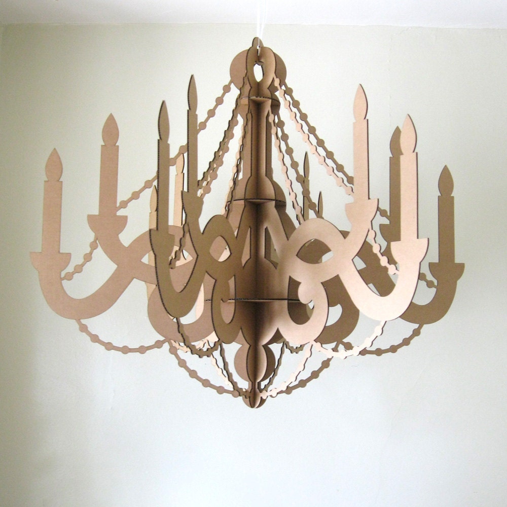 Large Cardboard Paper Chandelier - Laser Cut Party Decor