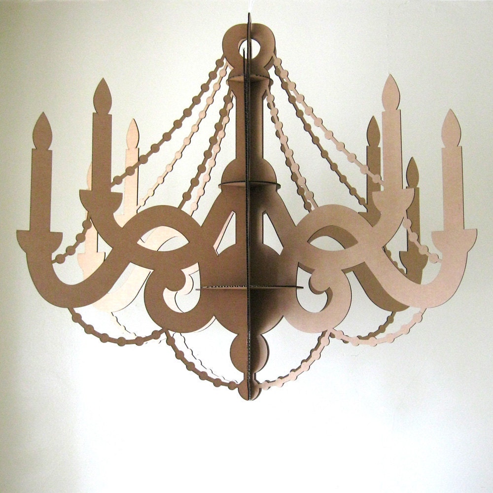 Large Cardboard Paper Chandelier - Laser Cut Party Decor